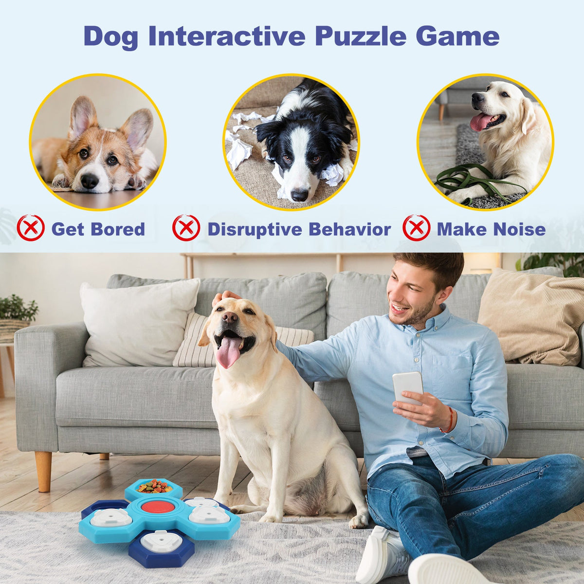 4-Layer Slow Feeder Puzzle Bowl for Dogs