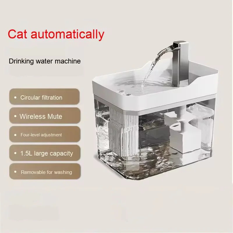 Automatic Cat Water Fountain with Filter – 1.5L