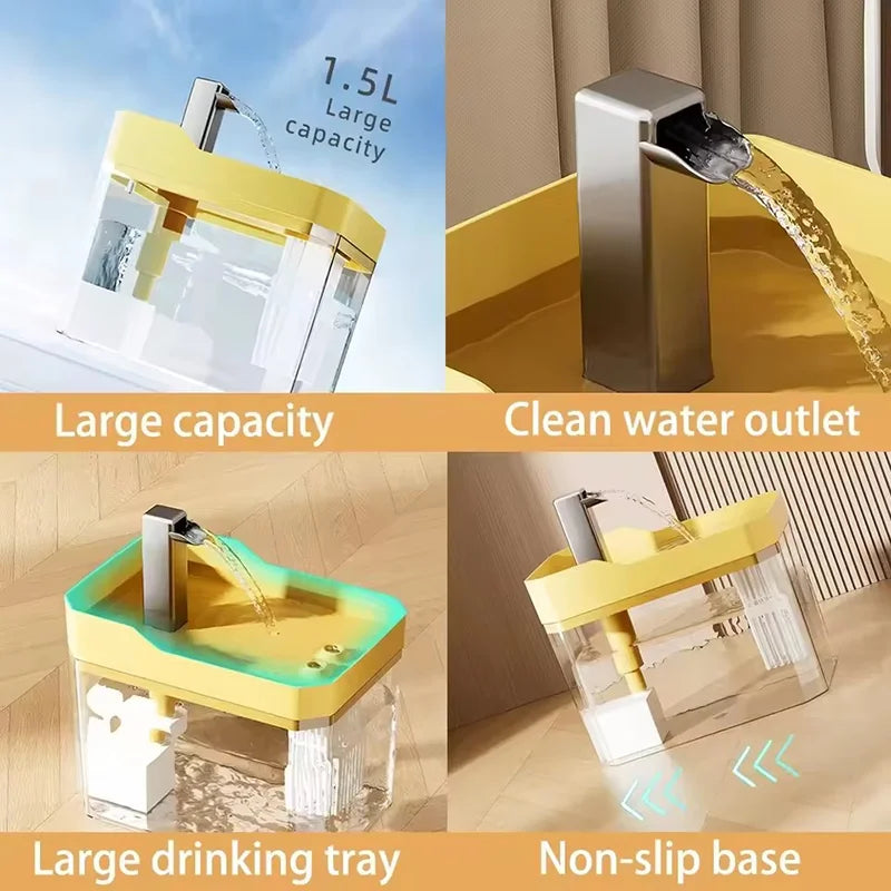 Automatic Cat Water Fountain with Filter – 1.5L