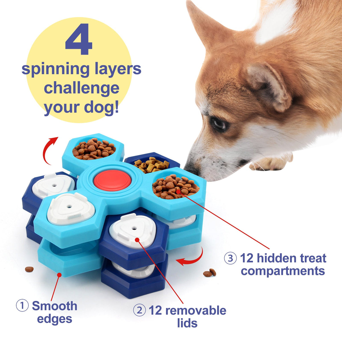 4-Layer Slow Feeder Puzzle Bowl for Dogs